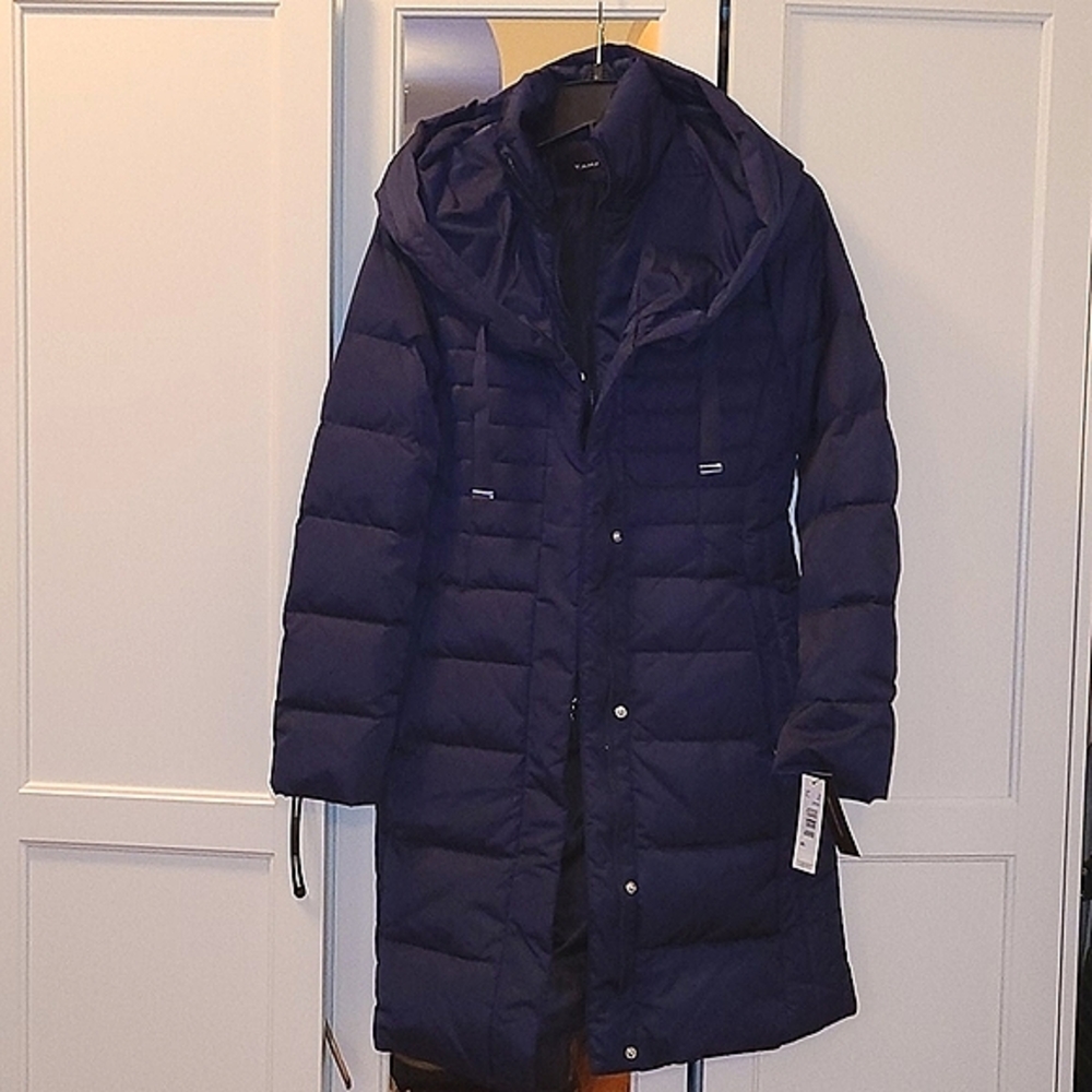 TAHARI Zip-Up Bib Down Puffer Jacket